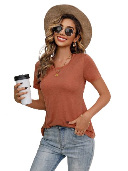 

solid round neck tee t2rh#, White