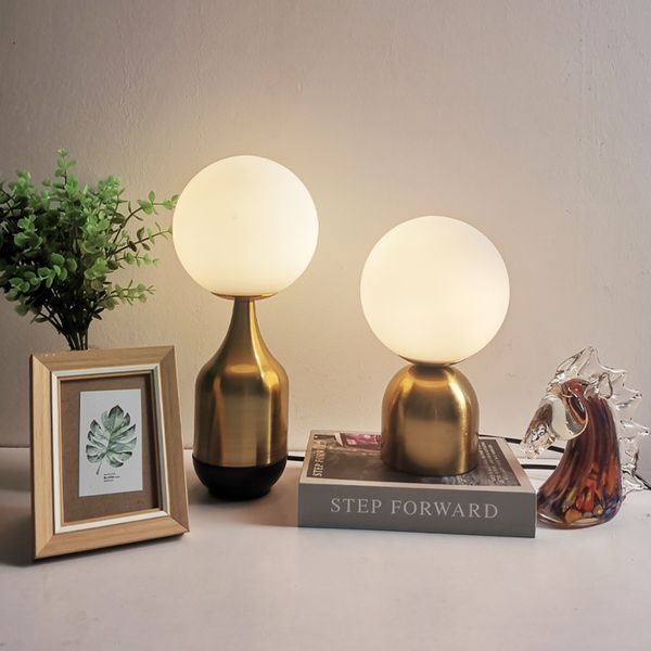 

Nordic Glass Ball Table Lamp Gold Home Decor Living Room Office Bedroom Bedside Night Lights Reading Light