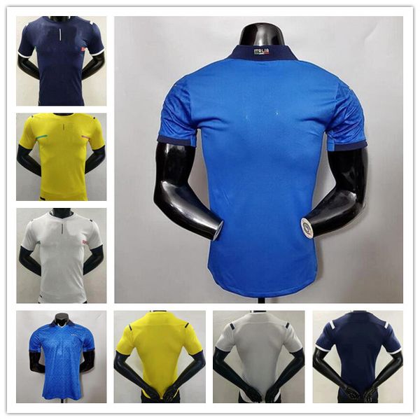 

player soccer jersey 2021 2022 2023 jorginho el shaarawy bonucci italys insigne bernardeschi 20 21 22 23 men + kids kit football shirts, Black;yellow