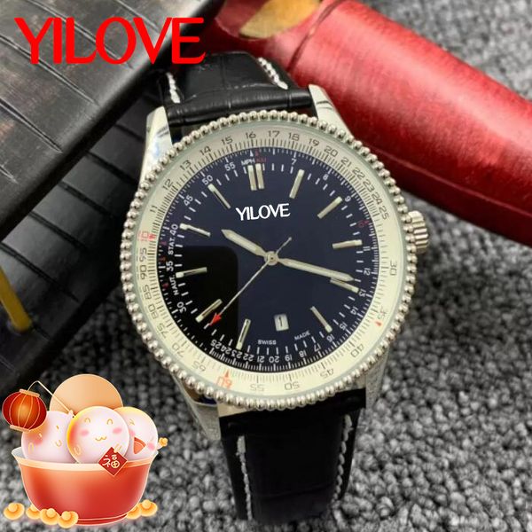 Top Fashion Luxury Men Business Watch Brown Black Leaten