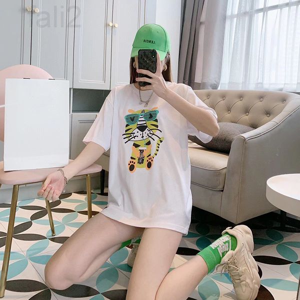 

women's t-shirt designer year of the tiger atmosphere fashion printed t-shirt loose brand couple clothes men and women alike, White