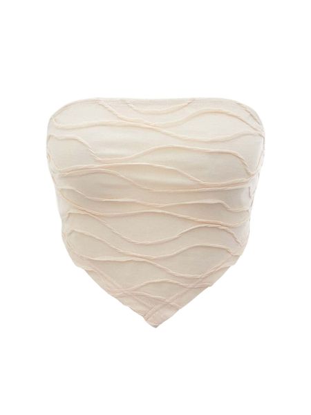 

textured hanky hem tube u3ak#, White