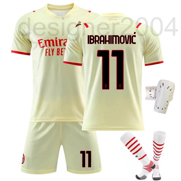 

men's tracksuits designer 21-22ac milan away game beige 11 ibrahimovic football 9 big giru with socks 11wv, Gray