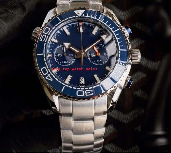 

super multi styles men wristwatches versatile vk quartz movement chronograph 45mm ceramic bezel auto date all work refined steel case men&#0, Slivery;brown