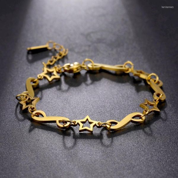 Link Kette Stern Und Unendlichkeit Symbol Anhänger Armbänder Edelstahl Für Männer Frauen Hip Hop Trend Schmuck Party GiftLink Lars22