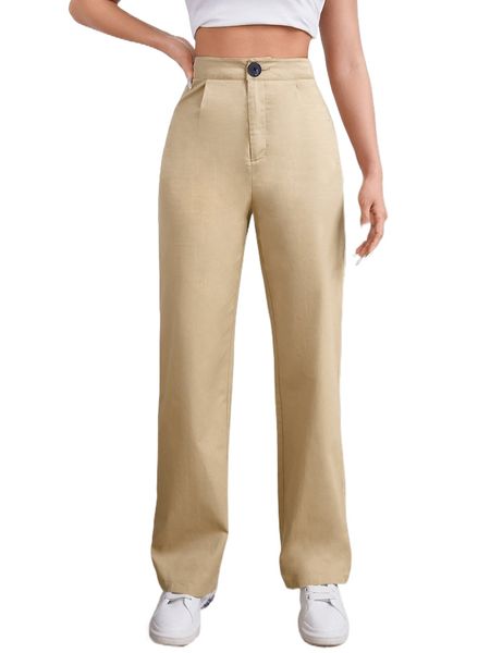 

high waist straight leg pants c0go#, Black;white