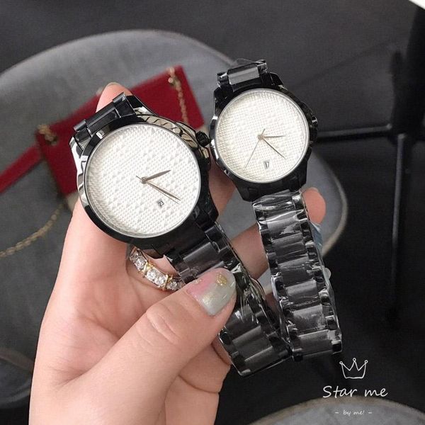 Orologi di marca TOP per donna Uomo Coppia Orologi da amante con cinturino in acciaio inossidabile stile amante Orologio da polso al quarzo