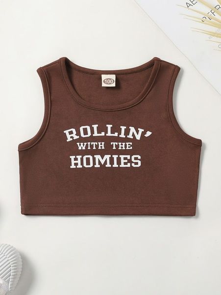 

toddler girls slogan graphic tank she, Blue