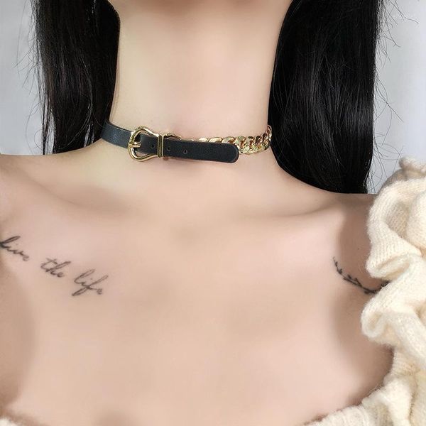 Chokers Punk Hip Hop Metal Burchle Charcklace para mulheres Girl Girl Patchwork personalizado Clavicle Fashion Jewelry Gifts Elle22