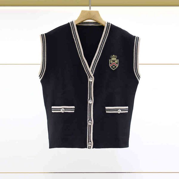 

women's vests fadan m's vest in autumn and winter women's wear versatile small fragrance sleeveless sweater, Black;white