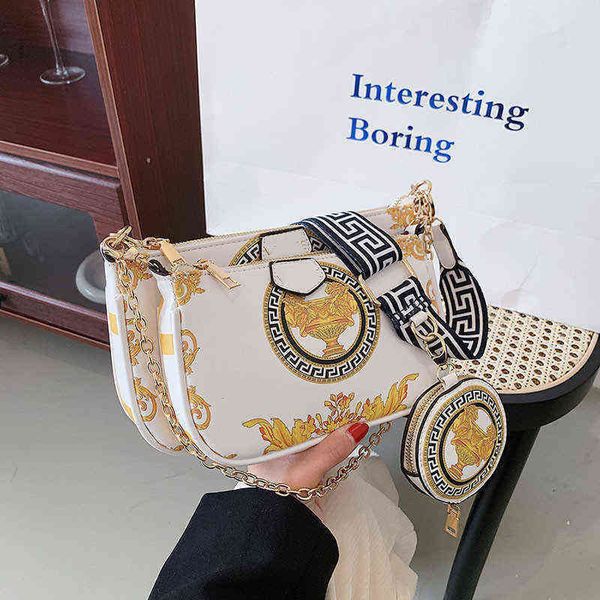 

women bag three piece graffiti bag painted one shoulder messenger chain 220516