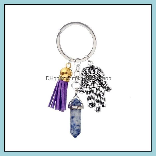 

keychains fashion accessories crystal point pendant wholesale fatima eye palm tassel women bag drop delivery 2021 dhyy1, Silver