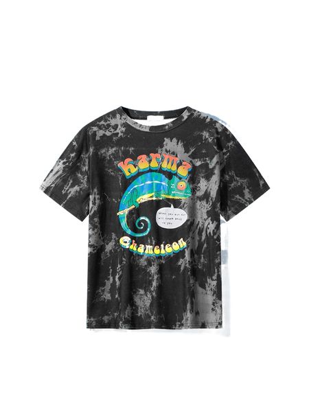 

romwe x vincenttrinidadart tie dye chameleon print tee g7yh#, White