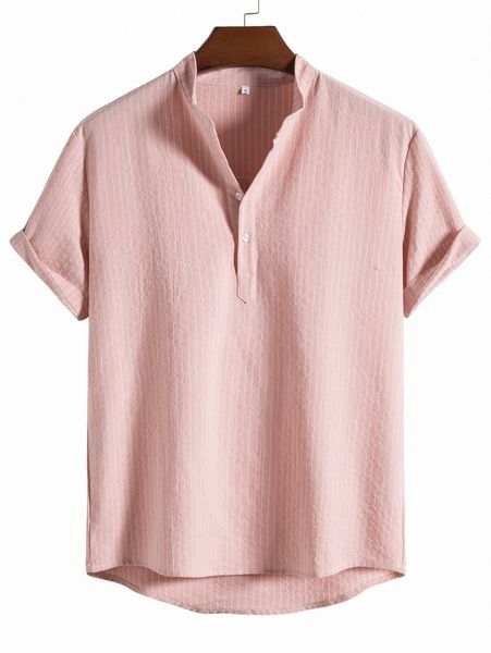 

men striped half button high low shirt q5dz#, White;black