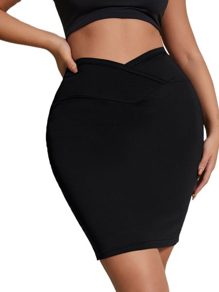 

high waist bodycon skirt e8sv#, Black