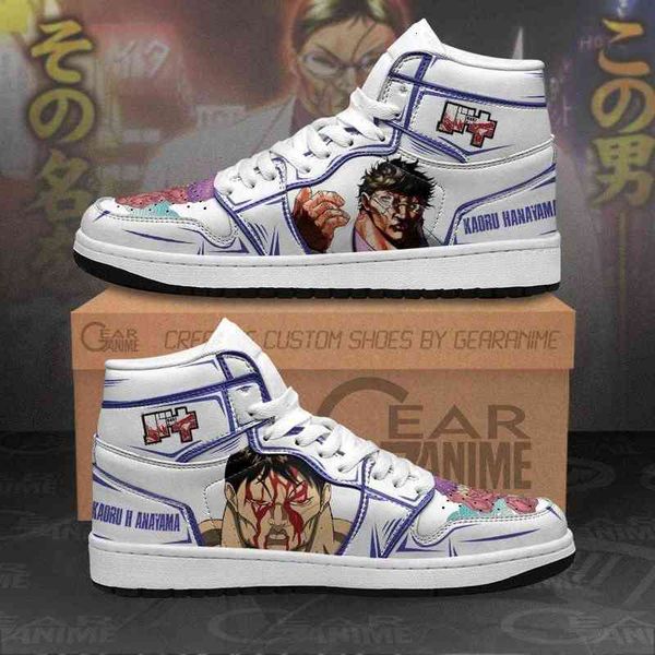 

kaoru hanayama sneakers baki custom anime shoes, Black