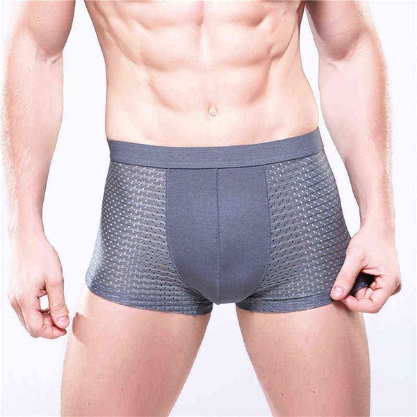 5XL Plus Größe Schlüpfer der Männer Männliche Unterhose Mann Pack Shorts Boxer Unterwäsche Slip Bambus Loch Atmungsaktive Modal Sexy Herren boxer G220419