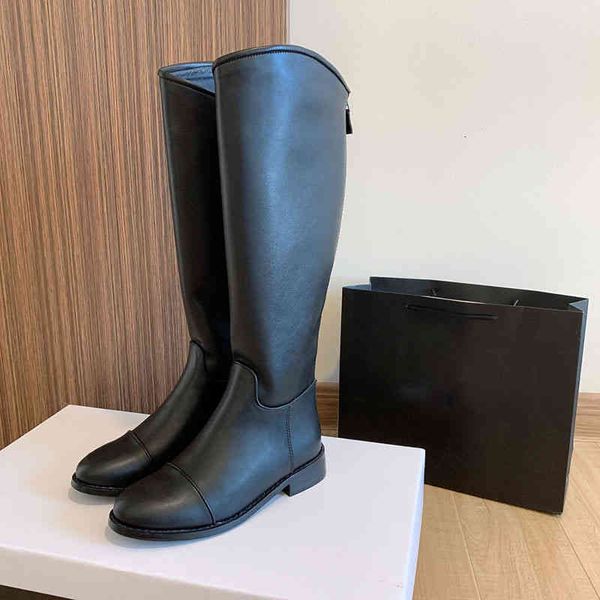 

boots however, knee boots, children's autumn camellia flower back zipper, high barrel small fragrant wind knight boots, Black