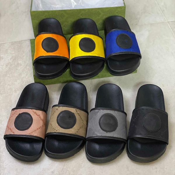 

sandals designers off the grid slides flat slipper for mens women real leather striped casual shoes flip flops no345 - lf, Black