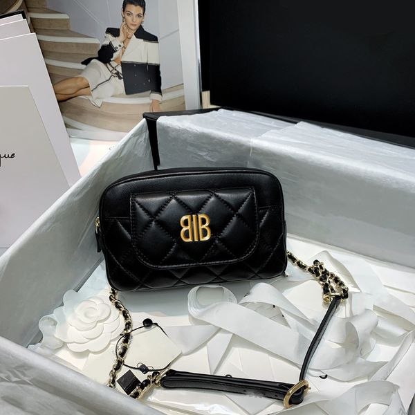 

designer bags black 2 in 1 fanny pack metal gold buckle card holder crossbody bag 18cm