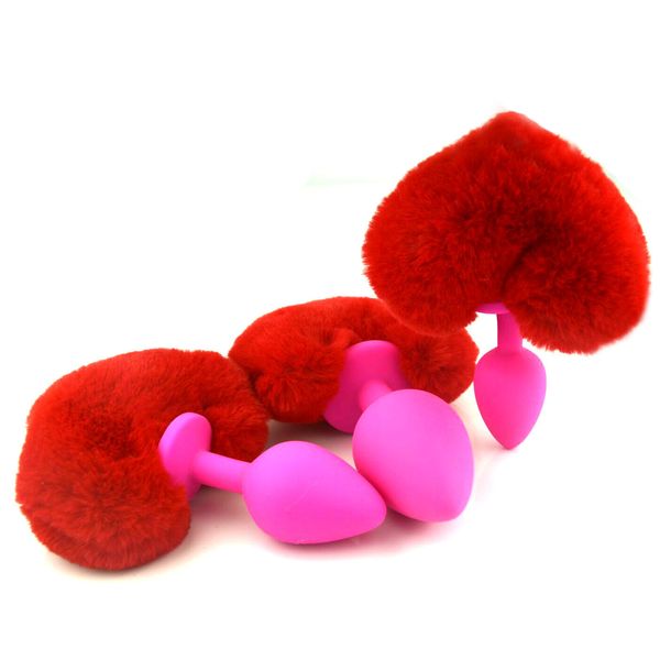 Heart Shape Rabbit cauda anal plug plug plug coelho cosplay vibrador erótico sexy ânus ânus adultos jogos brinquedos para mulheres casais itens de beleza