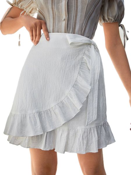 

k.not side r.uffle trim s.kirt o9sx#, Black