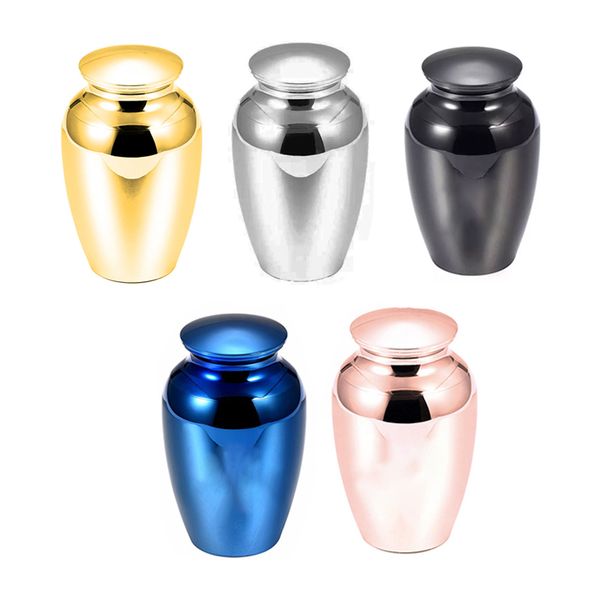 

5 colors simple cremation pendant urn memorial human pet ashes stainless steel funeral casket dog cat keepsake jewelry for women men 70x45mm, Silver