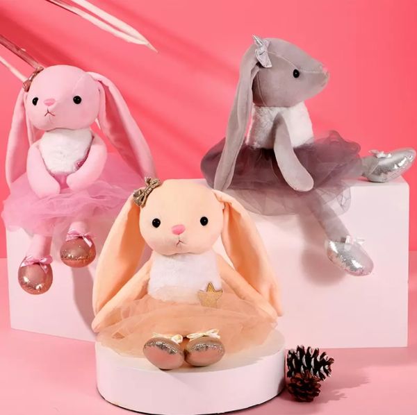 Bonito dança coelho boneca de brinquedo de pelúcia para o presente de aniversário das crianças meninas macio bonito coelho bonecas brinquedos do miúdo