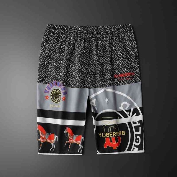 

men's fashion trend new personality casual brand shorts wholesale summer quality sports slim fit printed, White;black