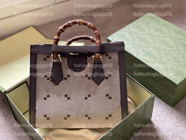 

designer handbag jumbo canvas diana bamboo handle tote camel / ebony shoulder bag vintage crossbody womens luxury wallet square shape purse