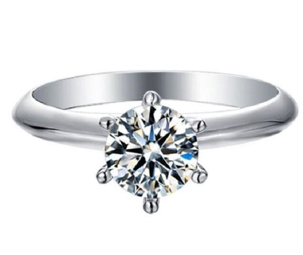 

14k plated gold ring six claws and propose diamonds ring, Slivery;golden