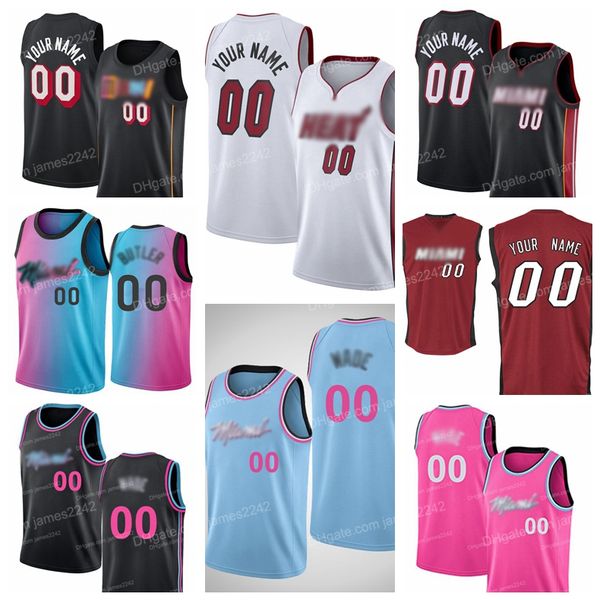 75º aniversário personalizado Jersey de basquete Miamii Hot vender Heat Dwyane 3 Wade Tyler 14 Herro Jimmy 22 Butler Kyle 7 Jerseys de basquete de Lowry