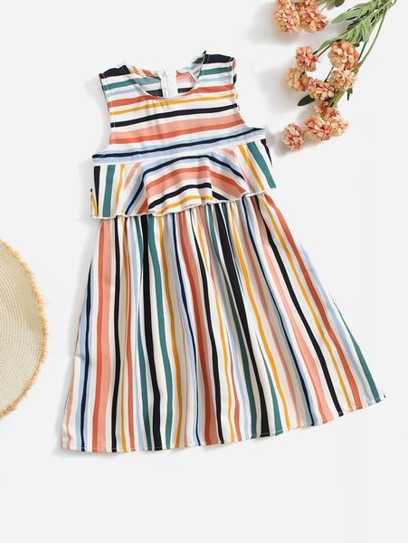 

toddler girls striped print dress she, Red;yellow