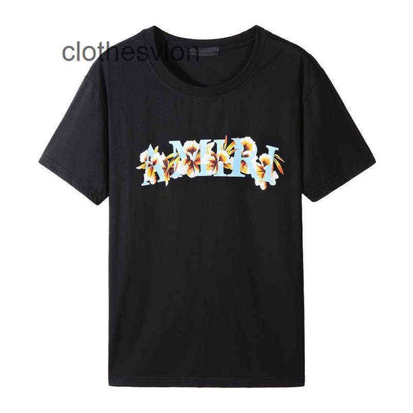 

amirs casual designer t man shirts flower mens fashion 2232 summer cotton and letter pattern clothes youth round neck short sleeve men', White;black