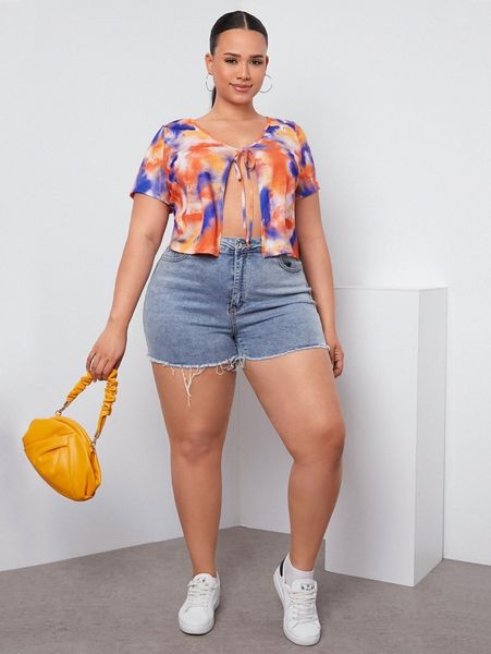 

plus tie dye knot front n4bi#, Black