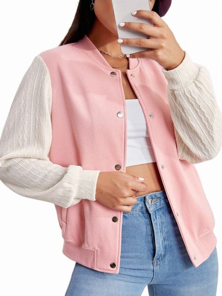 

floral & letter graphic drop shoulder bomber jacket r2f3#, Black;brown