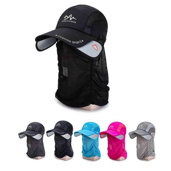 

sunscreen cap male mask sunscreen mosquito neck protection outdoor fishing folding cycling mountaineering female, Blue;gray