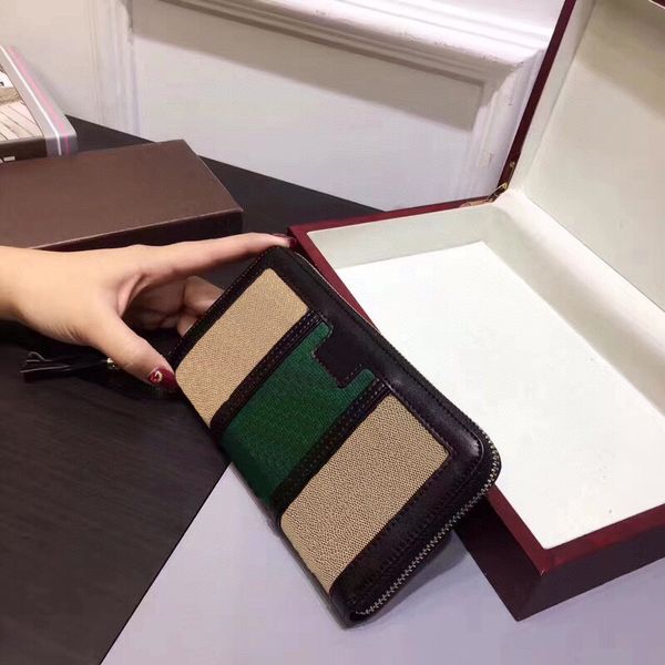 

wallet purses women designer wallet coin purse ladies long clip fashion all-match classic zipper card holder cardholder, Red;black