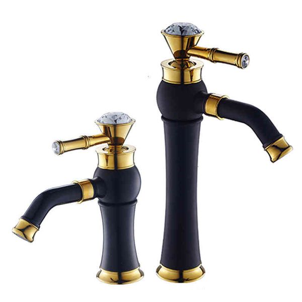 

bidet faucets european style brass paint baking black gold basin faucet sitting single hole rotatable and cold water mixing on the table npi