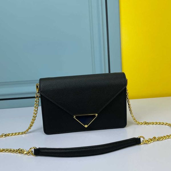 

luxury designer women one shoulder bag fashion detachable long strap saffiano leather hold bag metal triangle diagonal span bag