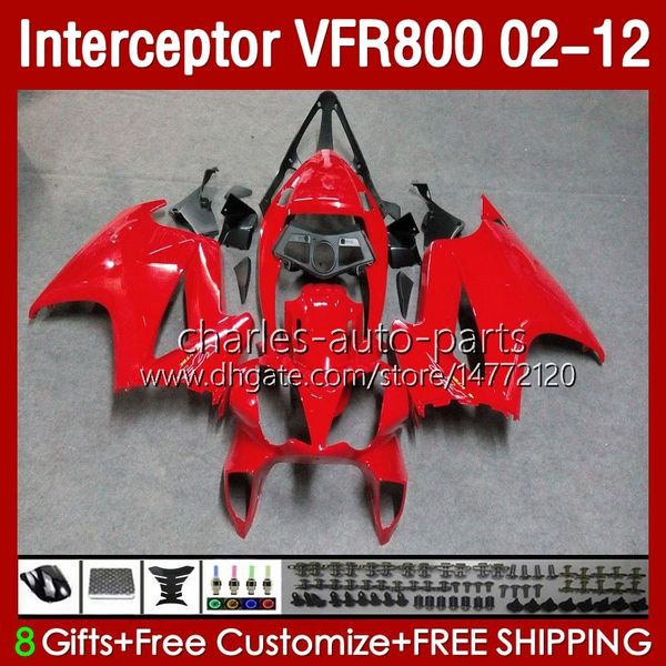 Carene per HONDA Interceptor VFR800 VFR 800 RR CC 800RR VFR800RR 02 03 04 05 06 07 Corpo 129No.95 800CC 2002 2008 2009 2010 2011 2012 VFR-800 02-12 Carrozzeria Rosso Chiaro