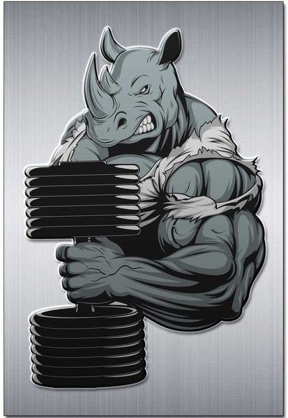 

original retro design muscle beast tin metal signs wall art | thick tinplate print poster wall decoration for gym, 20x30 cm(8x12 inches)