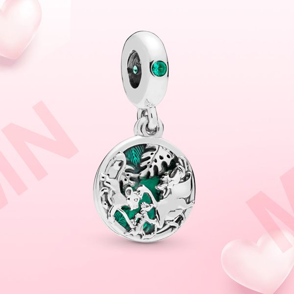 925 Silver Charm Simba и Timon Charm Подвеска Fit Fit Pandora браслет Nacklace Women Jwelry