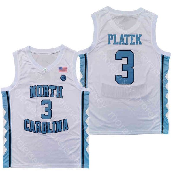 

north carolina new college basketball jersey ncaa 3 andrew platek white all stitched and embroidery men youth size, Black