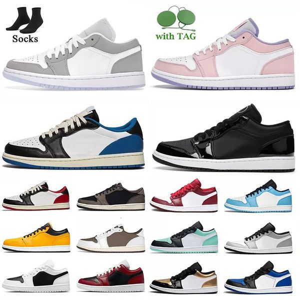 

2022 jumpman 1 low basketball shoes 1s wolf grey carbon fiber all-star arctic punch black toe obsidian fragment reverse mocha unc mens train