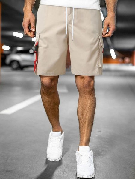 

men letter graphic buckle cargo shorts f3fj#, White;black
