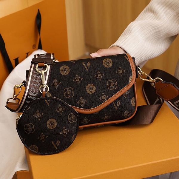 

wholesale ladies leathers shoulder bag classic old color retro handbag personality plug-in coin purse comfortable wide shoulders strap women