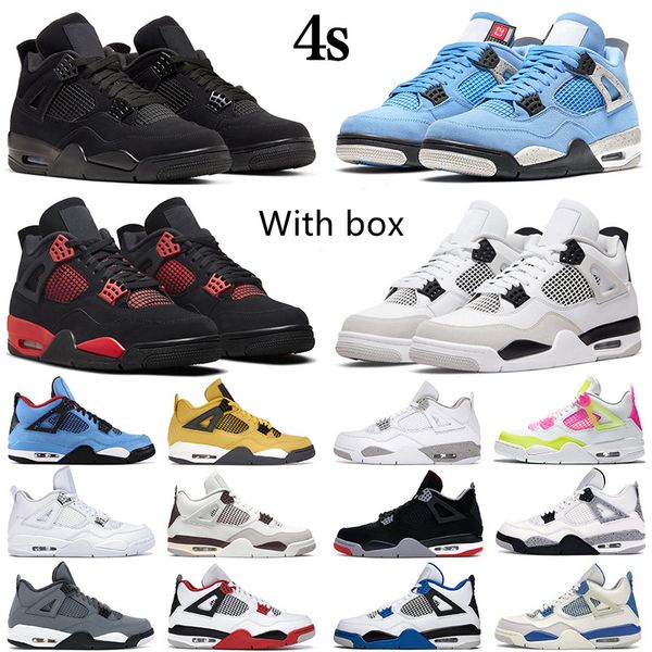 

genuine jumpman 4 4s mens basketball shoes black cat trainers outdoor men women designer sneakers canvas us 5.5-12 with box