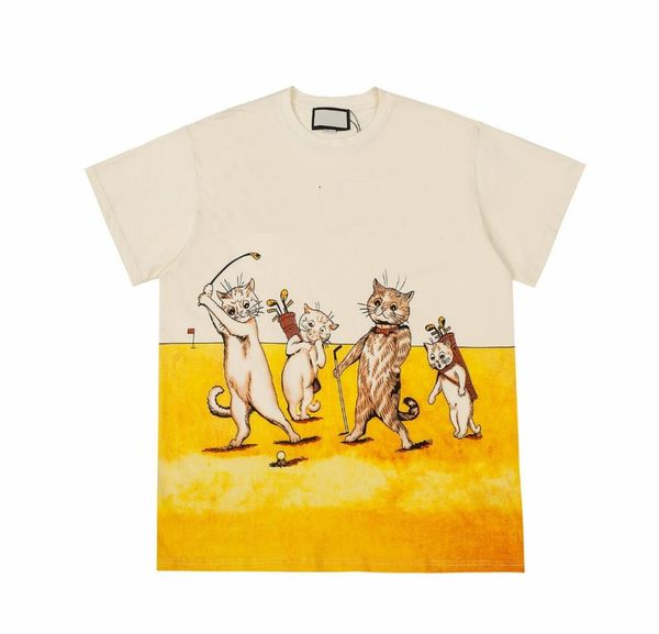 

designer men's t-shirts luxury casual brand cat party printing custom t-shirt oversize t shirt men women short sleeve tee size s-xl, White;black