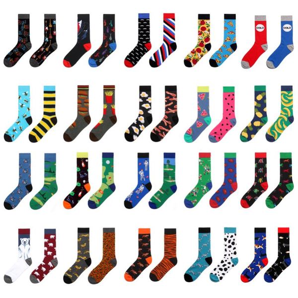 

men's socks happiness men's skateboard cotton colorful funny hip hop knit yin and yang casual, Black